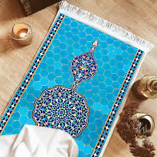 تصویر 2 از سجاده مخمل فیروزه ای + زیبا و با کیفیت